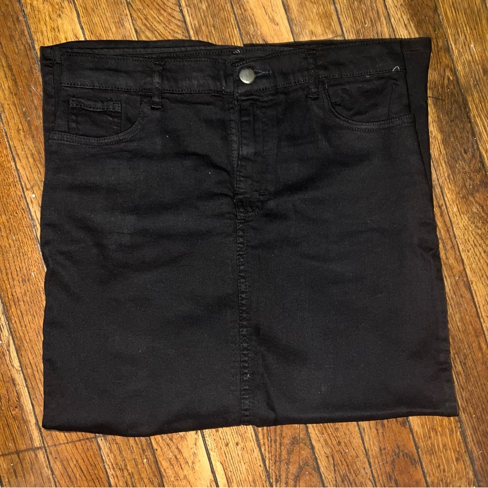 Black Denim Maxi Skirt